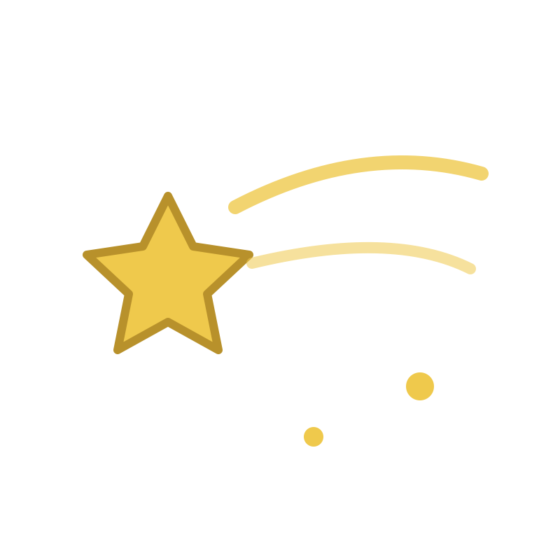 ながれ星のフリー素材イラスト
